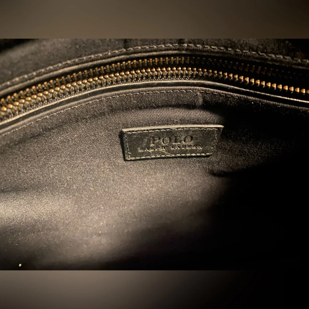 Ralph Lauren Leather Satchel Vintage Laptop Bag Black Brown